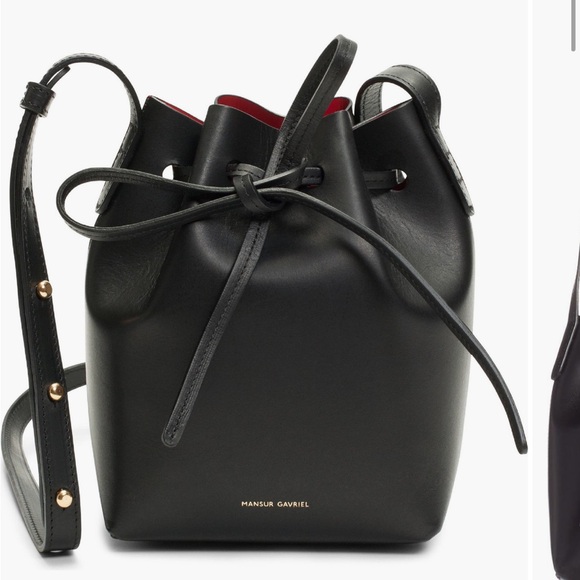 Authentic Mansur Gavriel Mini Bucket Bag Black - Picture 4 of 5